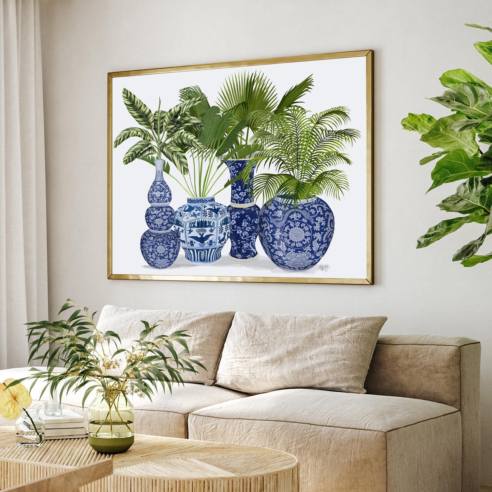 Chinoiserie Ginger Jar Art Print – Blue and White Coastal Decor - Etsy