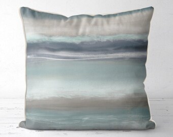 Coastal Pillow cover, nautical cushion,  Decorative Scatter Pillow Coastal Home Pillows beach style Blue Grey Coastal Cushion - Sea Breeze 2