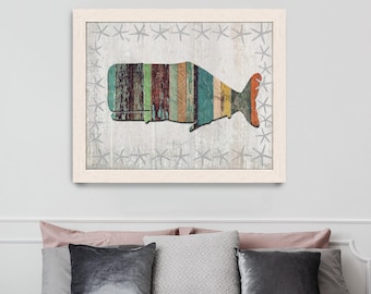 Whale poster whale print - Distressed Wood Whale 1: nautical print Coastal Wall Art Coastal living nautical decor beach house art Beach home