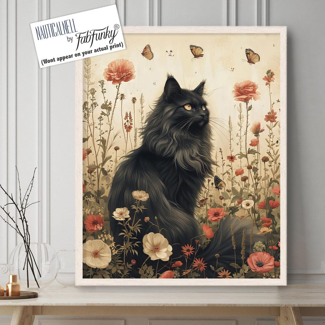 風景画 黒猫と庭のアート 風景画 黒猫と庭のアート 風景画 黒猫と庭のアート