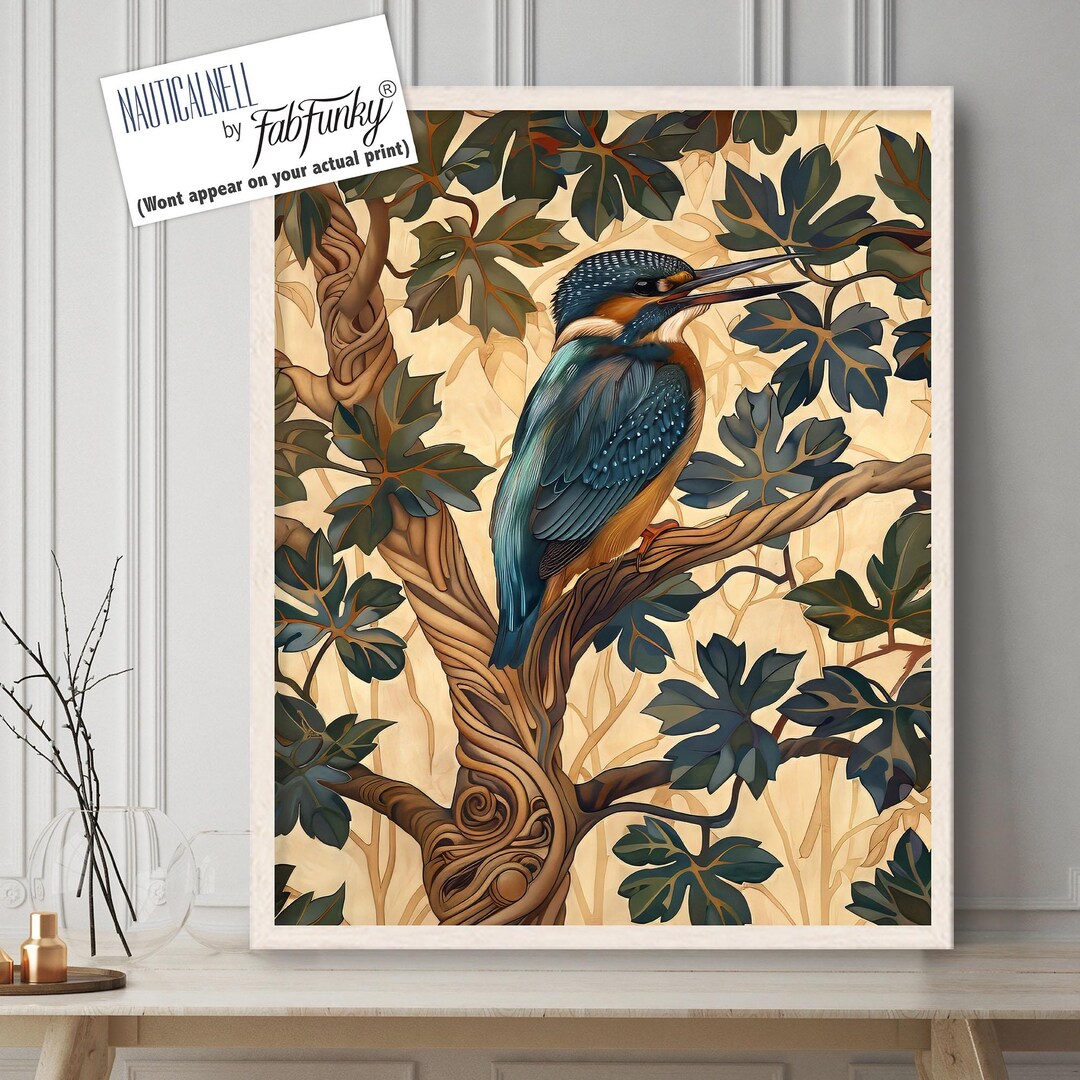 Kingfisher Art Print, Kingfisher Wall Art, Large Vintage Wall Art ...
