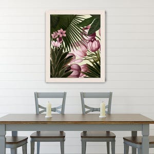 Large floral prints, tropical wall art botanical room decor, pink flower, tropical flower, living room decor, pink room - Tropical Blush 2 image 2