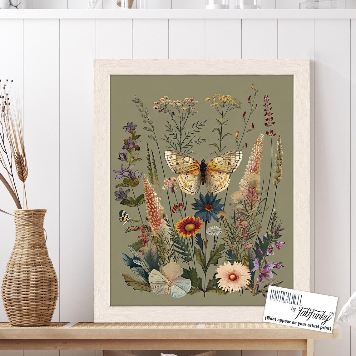 Butterfly Wall Art Print, William Morris Style Butterflies Poster, Cute ...