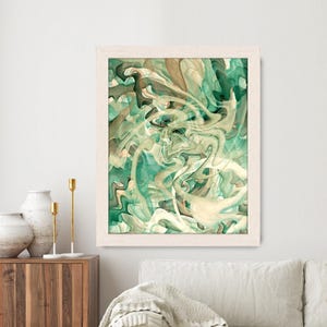 Bos abstracte print, moderne muurkunst, groene canvaskunst, bos schilderij, ingelijste print, grote canvasprint, abstracte foto, eigentijds