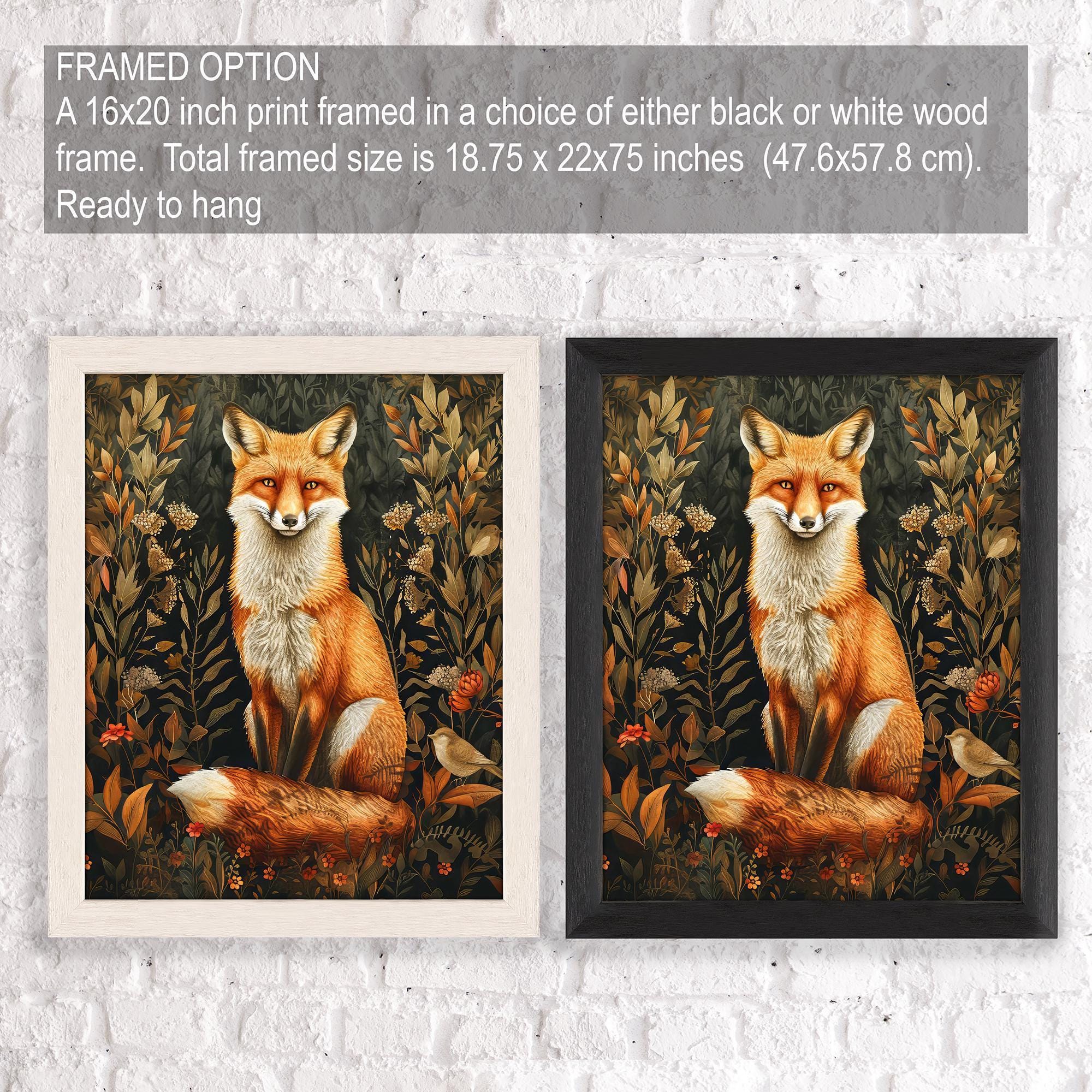 William Morris Style Fox Print, Vintage Woodland Animal Art - Etsy