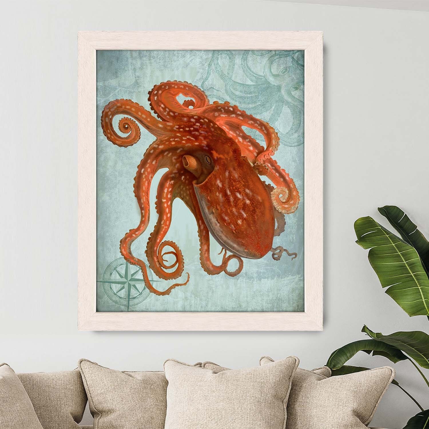 Coastal Life Octopus Print 1 Nautical Print Beach Decor | Etsy
