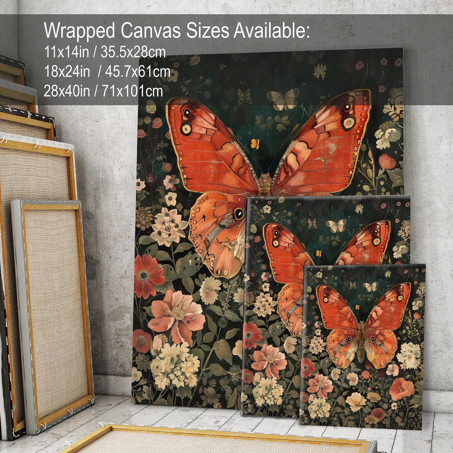 Butterfly Wall Art Print, William Morris Style Butterflies Poster, Cute ...