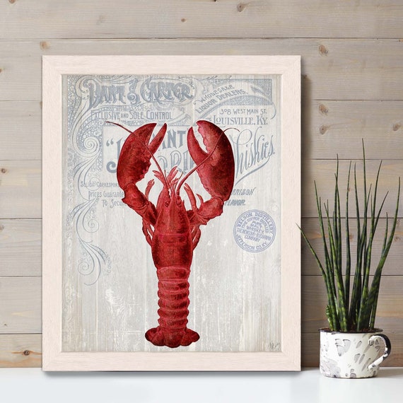 Lobster Art Print Prohibition On White Singapore - Lobster Home Decor