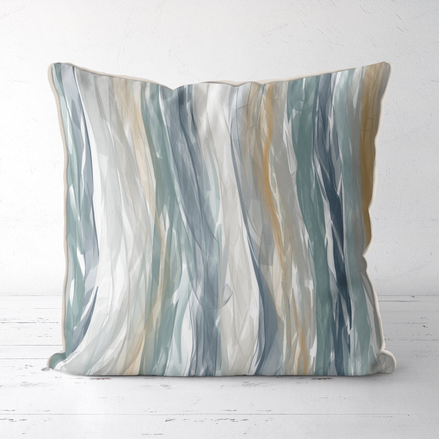 Green and Blue Coastal Pillow, Coastal Decor, Abstract Pillow, Beach  Cottage Pillows, Coastal Throws, Beach House Decor Sea Ribbons 3 