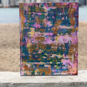 Brightly Colored Metallic Abstract Painting