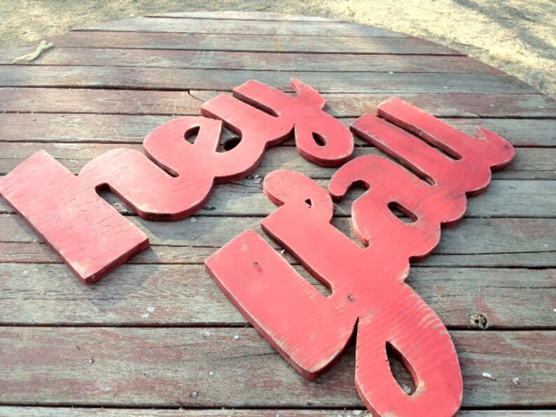 Large Wood Hey Y'all Sign Distressed Southern Slang wall Etsy