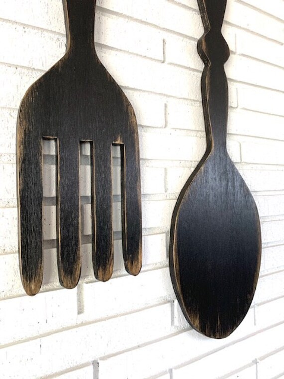 Large Fork And Spoon Wood Giant - Extra Large Wooden Fork And Spoon Wall Decor Large Fork And Spoon Wood Giant - Extra Large Wooden Fork And Spoon Wall Decor