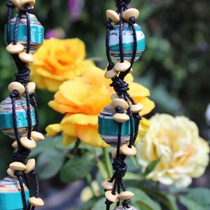 Upcycled paper beads necklace, CHUNKY CHIMICHANGA