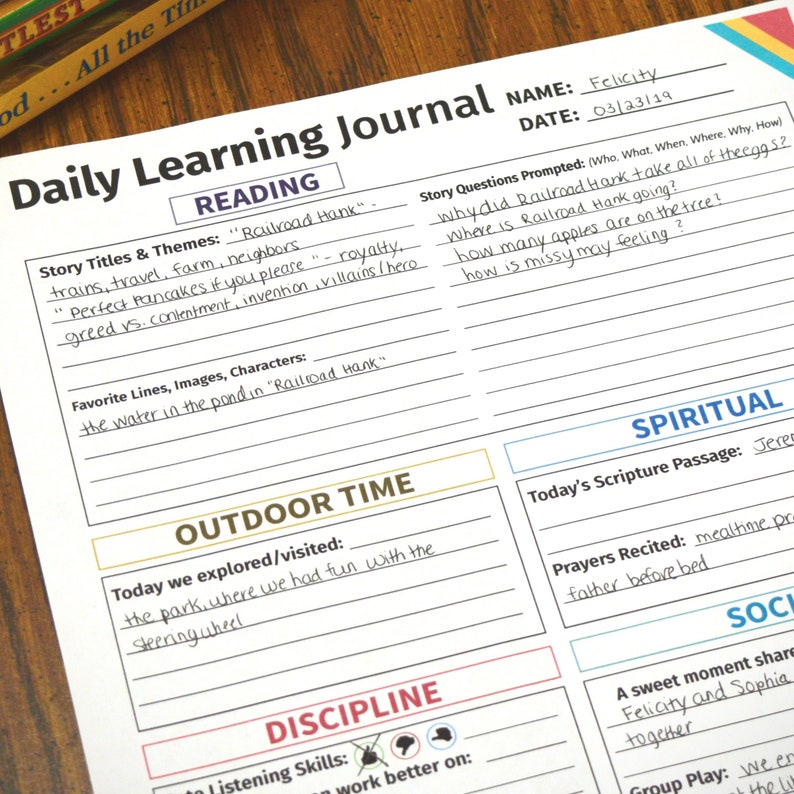 Daily Learning Journal: Teacher/Homeschool Planner | Etsy