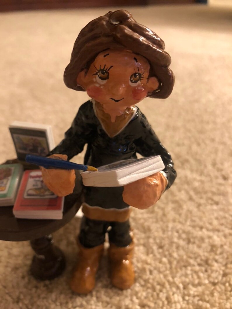 Author Writer Custom Made Figurine Christmas Ornament and Cake Etsy