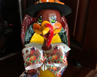 Fabric Mache Handmade Turkey Table Decoration