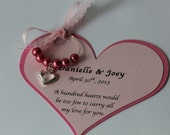 Customizable Two Hearts or Single Heart Wedding / Bridal Shower Favor Wine Glass Charm