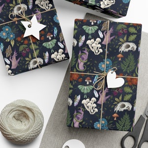 Goblincore Witchy Forest, Wrapping Paper, Enchanting, Cottagecore, Spellbinding, Enchanting, Custom Print, Gift Wrapping Paper