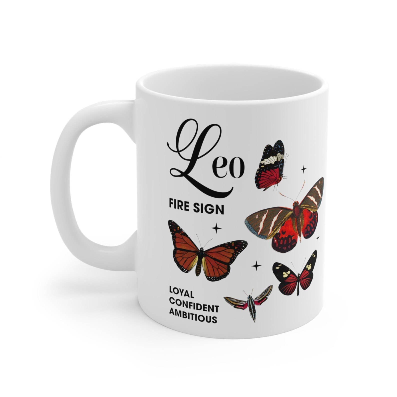Leo Coffee Mug Leo Butterfly Leo Zodiac Mug Zodiac Gift Birthday Gift