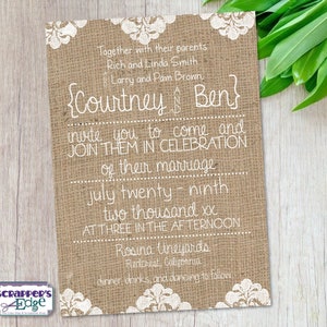 Hochzeitseinladung 5"x7" Rustikal Große Namen | Hochzeitseinladung mit RSVP | Einladungskarte | HochzeitskartenSets | Druckbare | Druck zu Hause