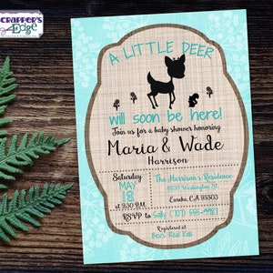 Baby Shower Einladung 5"x7" Ein kleines Reh Baby | Einladung | Dusche | Baby Shower Printable | Druck zu Hause | Drucke | Shower Invite | Baby