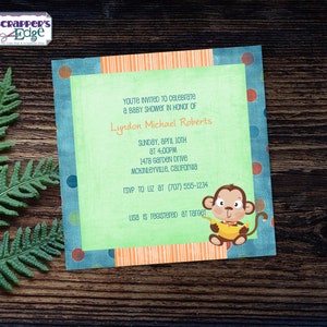 Baby Shower Uitnodiging 6 "x6" Leeuwen of Apen | Uitnodiging | Douche | Babyshower Printable | Thuis printen | Vier | Douche Uitnodigen |
