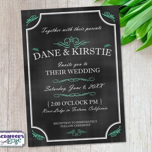 Hochzeitseinladung 5"x7" Tafel | Hochzeitseinladung mit RSVP | Einladungskarte | HochzeitskartenSets | Druckbare | Druck zu Hause