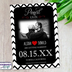 Save the Date 5"x7" Bleistift uns in | Fotokarten | Save the Date | Hochzeit | Feiern | Einladungskarten | Druckbare | Druck zu Hause |