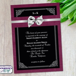 Huwelijksuitnodiging 5 "x7" Elegant | Klassieke | Huwelijksuitnodiging met RSVP | Uitnodigingskaart | Trouwkaart Sets | Afdrukbare | Thuis afdrukken