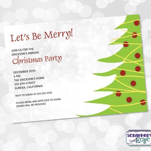 Invitation à une fête de Noël 7 « x5 » Vacances Laisse être joyeux | | d’invitation des Fêtes | de vacances Imprimer à la maison | | de vœux de saison Carte de Noël imprimable