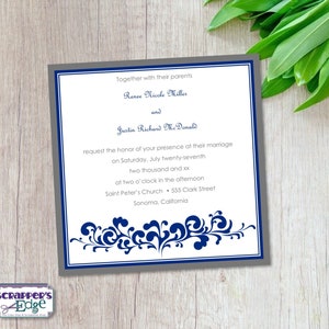 Invitation de mariage 6 « x6 » avec | Invitation de mariage avec RSVP | carte d’invitation | Ensembles de cartes de mariage | | imprimable Imprimer à la maison