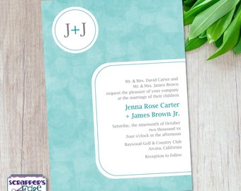 Wedding Invitation 5”x7” Simple & Colorful | Wedding Invitation with RSVP | Invitation Card | Wedding Card Sets | Printable | Print at Home