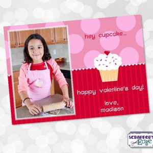 Cartão de Dia dos Namorados 7"x5" Cupcake com Foto | Dia dos Namorados | Amor | Presente de Dia dos Namorados | Enviando amor | Imprima em casa | Imprimível | namorados