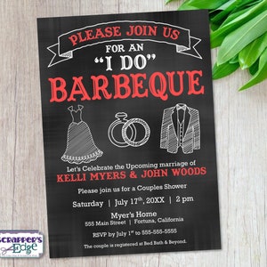 Einladung für Paare 5x7 I Do BBQ | Liebe | Hochzeit | Braut | Bräutigam | Feiern | Grill | Einladungskarte | Druckbare | Druck zu Hause