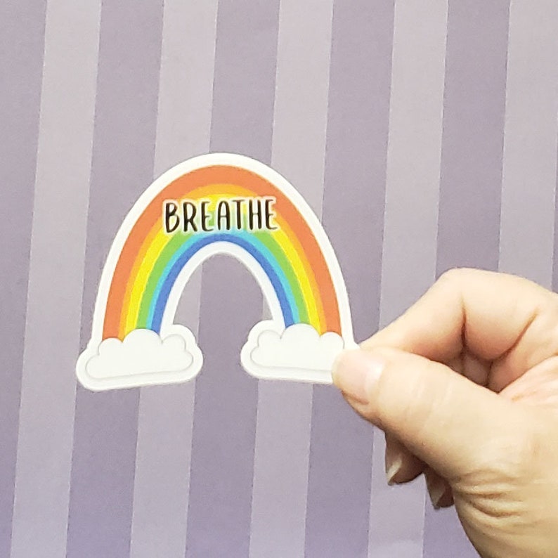 Breathe Rainbow Decal Sticker Phone Decal Laptop Decal Cup Decal Water Bottle Decal Vinyl Decal Bumper Sticker image 1