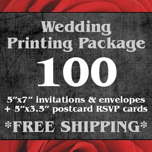 100 Einseitig, voller Farbe 5 "x 7" Hochzeit Einladungen und Umschläge, 5 "x3.5" Doppel-RSVP Karten