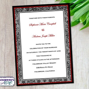 Invitación de boda 5"x7" Simple, elegante / Invitación de boda con RSVP / Tarjeta de invitación / Juegos de tarjetas de boda / Imprimible / Imprimir en casa