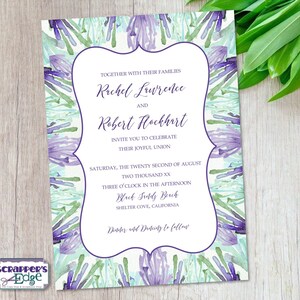 Invitación de boda 5 "x7" Acuarela Coral / Invitación de boda con RSVP / Tarjeta de invitación / Juegos de tarjetas de boda / Imprimible / Imprimir en casa