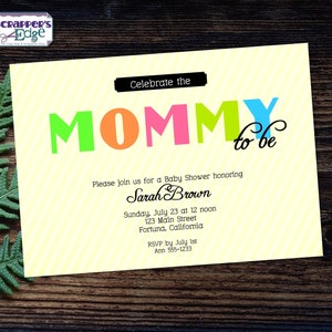Invitación Baby Shower 7"x5" Mommy to Be / Invitación / Ducha / Baby Shower Imprimible / Print at Home / Celebrate / Shower Invite / Baby