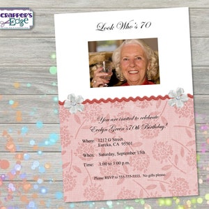 Verjaardagsuitnodiging 5 "x7" Plakboek met foto | Uitnodiging | Feest | Verjaardag Afdrukbare | Thuis printen | Uitnodigingsbrief voor | Verjaardagsfeestje |