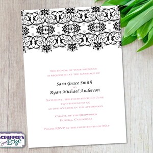 Hochzeitseinladung 5"x7 Elegant, Classic | Hochzeitseinladung mit RSVP | Einladungskarte | HochzeitskartenSets | Druckbare | Druck zu Hause