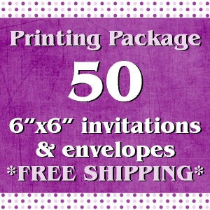 50, Recto polychrome 6 « x 6 » Invitations/annonces et enveloppes