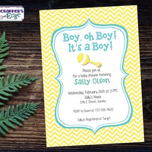 Baby Shower Uitnodiging 5"x7" Boy oh Boy! Het is een Jongen! | Uitnodiging | Douche | Babyshower Printable | Thuis printen | Douche Uitnodigen | Baby