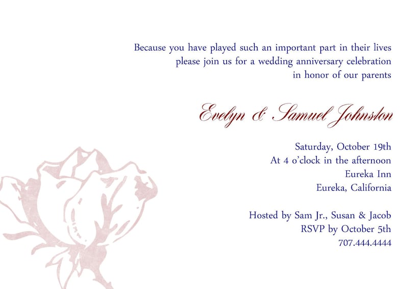 Anniversary Party Invitation 5x7 Custom Digital | Etsy