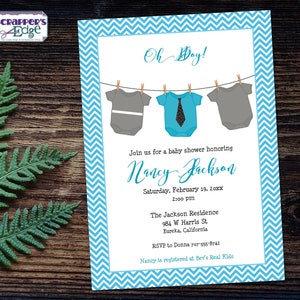 Baby Shower Uitnodiging 5"x7" Waslijn Onesie | Uitnodiging | Douche | Babyshower Printable | Thuis printen | Vier | Douche Uitnodigen |