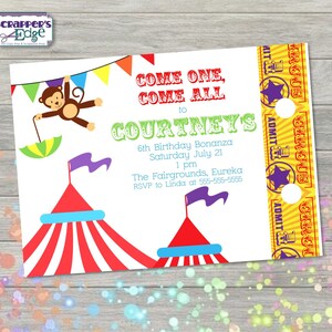 Geburtstagseinladung 7"x5" Circus Bonanza | Zirkus Einladung | Party | Geburtstag druckbar | Druck zu Hause | Party Einladung | Geburtstagsparty