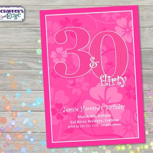 Invitación de cumpleaños 5x7 30, 40, 50, 60 cumpleaños / Invitación / Fiesta / Cumpleaños Imprimible / Imprimir en casa / Invitación a la fiesta / Fiesta de cumpleaños