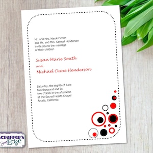 Invitación de boda 5x7 puntos Borde / Simple / Invitación de boda con RSVP / Tarjeta de invitación / Juegos de tarjetas de boda / Imprimible / Imprimir en casa