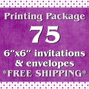 75, Recto polychrome 6 « x 6 » Invitations/annonces et enveloppes