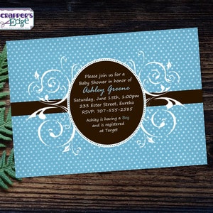 Invitación Baby Shower 7"x5" Baby Flourishes / Invitación / Ducha / Baby Shower Imprimible / Print at Home / Celebrate / Shower Invite / Baby
